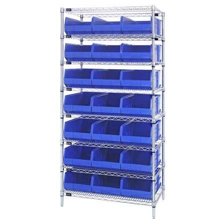 QUANTUM STORAGE SYSTEMS Stackable Shelf Bin Steel Shelving Systems WR8-465BL